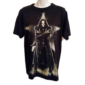 Spiral direct goth metal skeleton boyfriend tee M